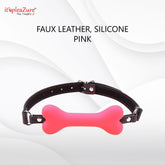 Pink Silicone dog bone gag on Itspleazure